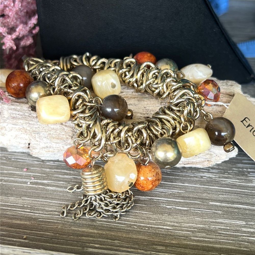 Gold Tassel & Beaded  Erica Lyons Fashion Bracelet